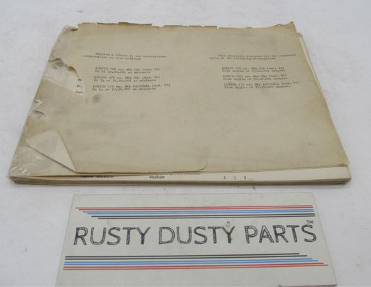 Bultaco Lobito Mk4 Provisional Motorcycle Catalog Parts List Book 74.32-P117