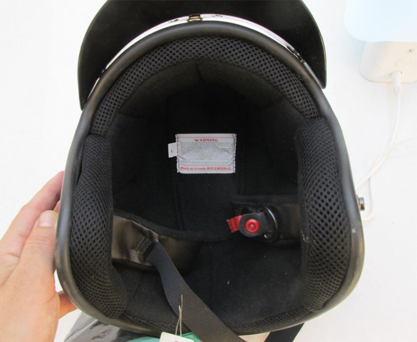 HCI New Black Half Face Size Large L Motorcycle Helmet