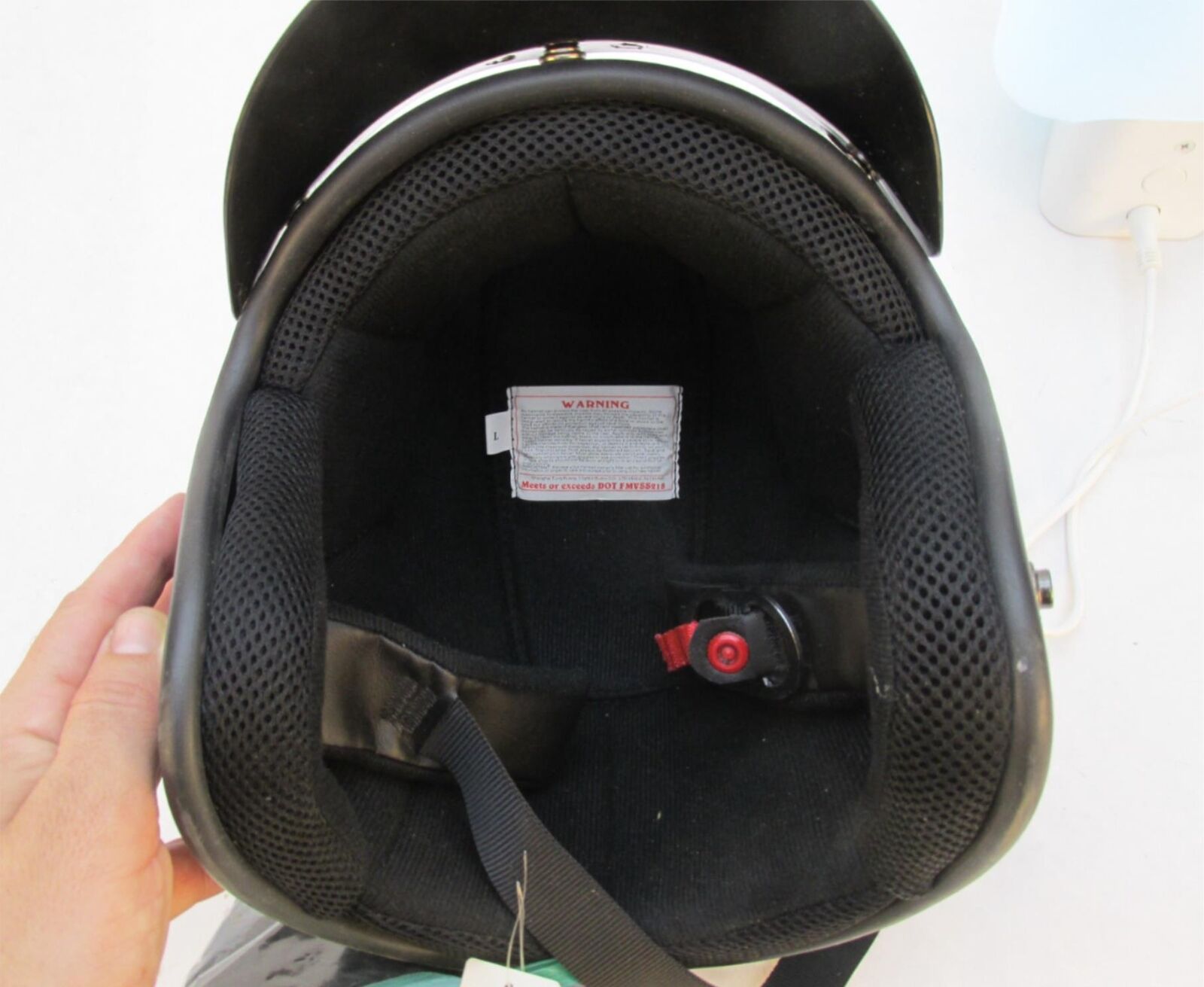 HCI New Black Half Face Size Large L Motorcycle Helmet