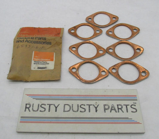 Lot of 7 Harley-Davidson Genuine Aermacchi NOS Exhaust Pipe Gaskets 65831-61P