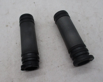 Pair of Harley Davidson Black Knurled Metal Handlebar Grips Missing Endcap