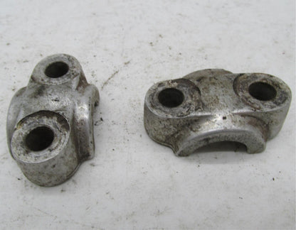 Pair of Vintage Triumph BSA Front Wheel Axle Fork Clamp Holders Caps