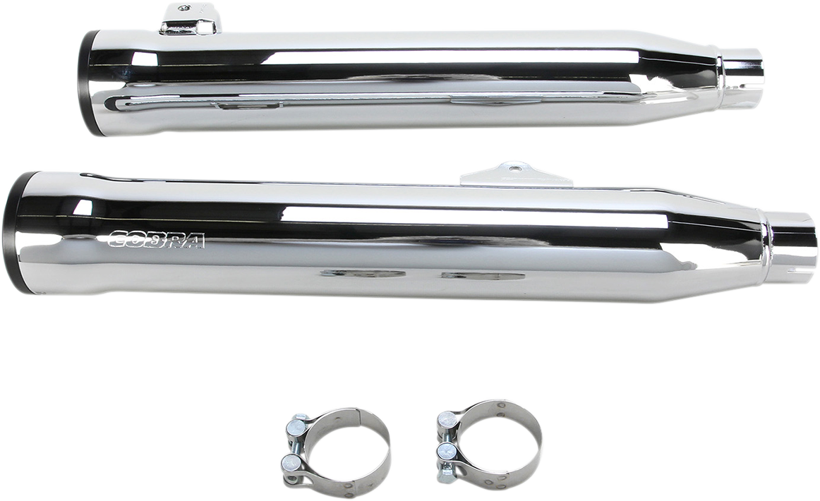 Cobra 3in. Slip-On Muffler with RacePro Tips Chrome 6056