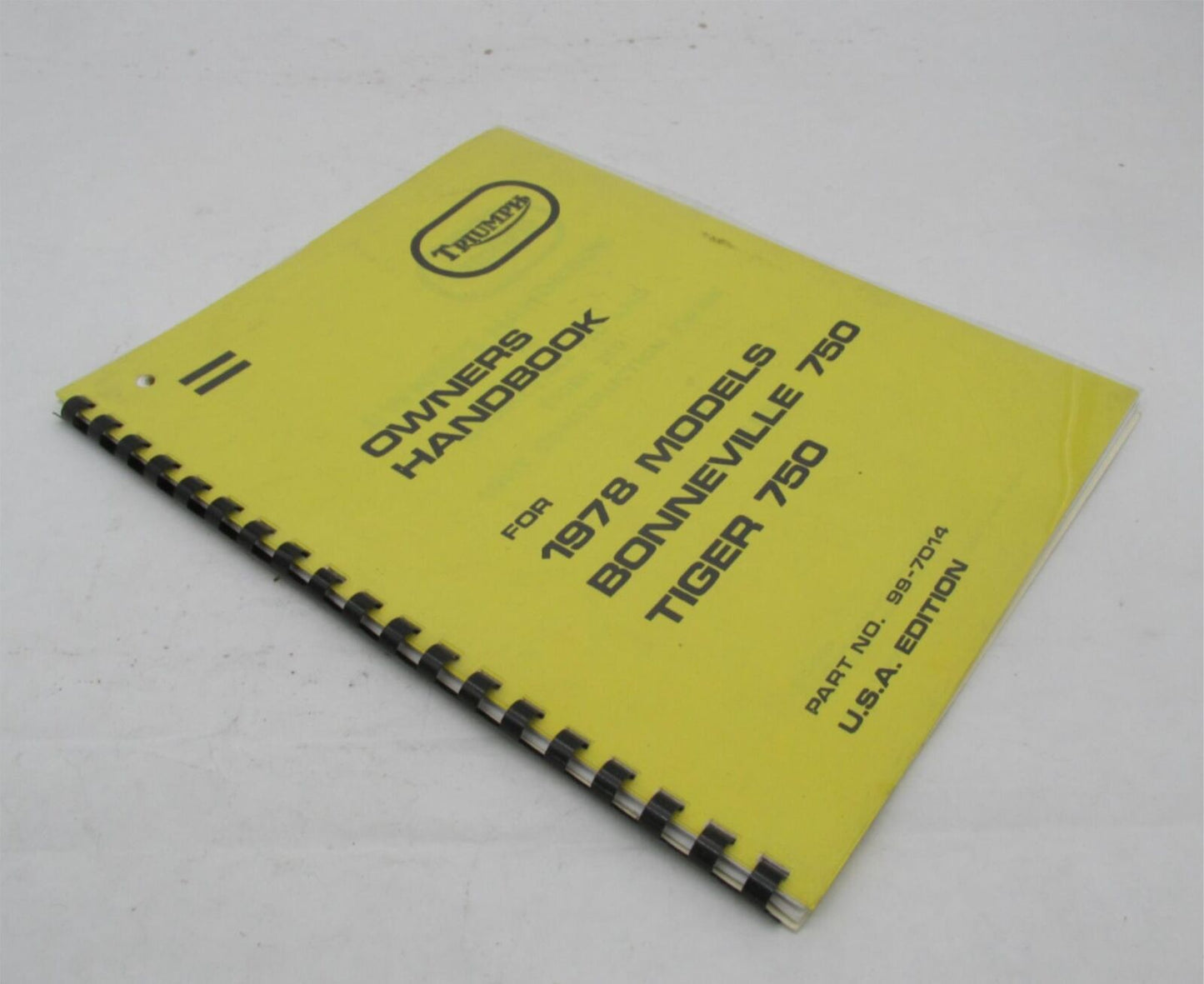 Triumph 1978 Bonneville Tiger 750 Owners Handbook 99-7014 Manual