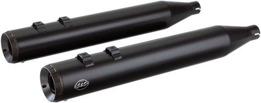 S & S Cycle 4" Grand National Slip-On Mufflers Black 550-0690