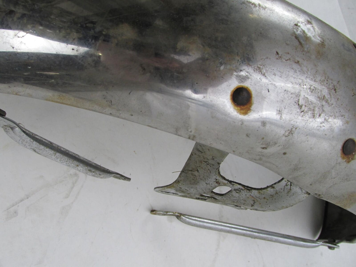 Vintage Patina Chrome 4.5" Wide Front Fender Triumph BSA Norton Ducati Guzzi