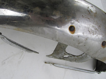 Vintage Patina Chrome 4.5" Wide Front Fender Triumph BSA Norton Ducati Guzzi