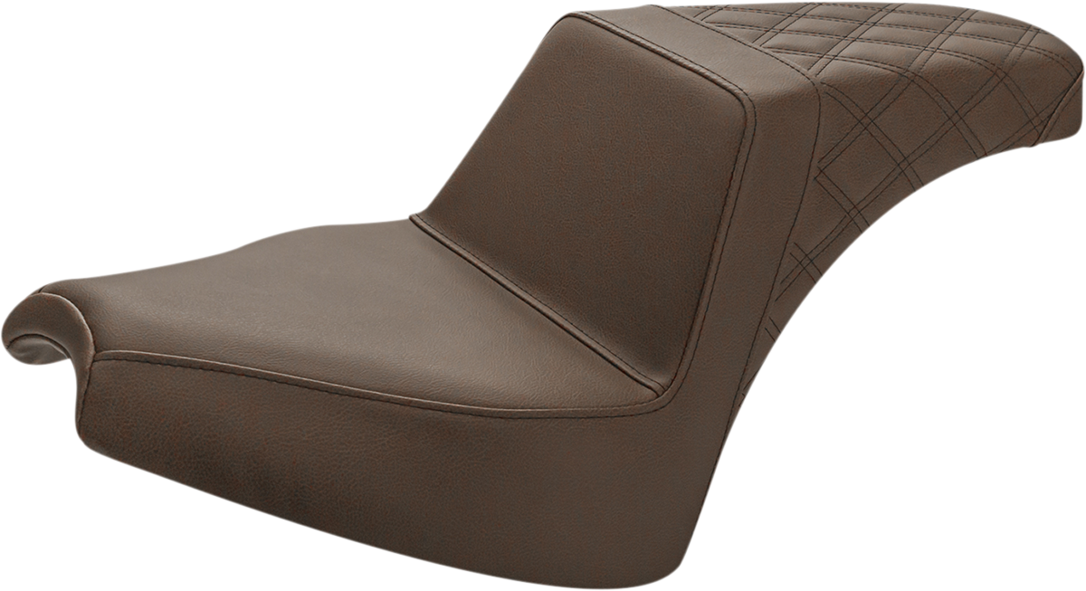 Saddlemen Step Up Seat Driver Smooth/Passenger Lattice Stitch Brown I21-04-173BR