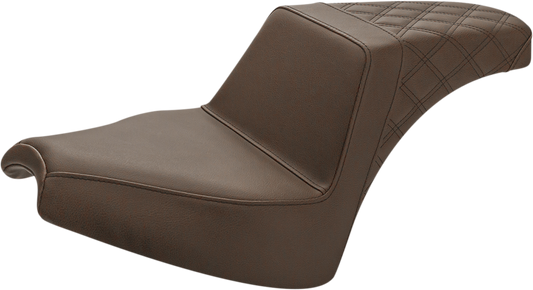 Saddlemen Step Up Seat Driver Smooth/Passenger Lattice Stitch Brown I21-04-173BR