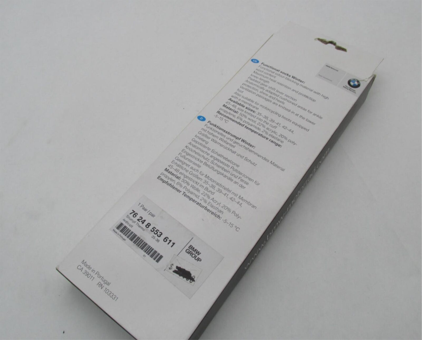 BMW Motorcycle Motorrad Functional Winter Socks Mens Size 35-38 76 24 8 553 611