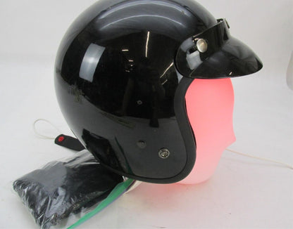 HCI New Black Half Face Size Large L Motorcycle Helmet