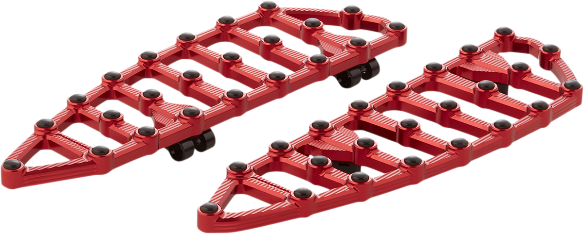 Arlen Ness MX Billet Floorboards Red Driver 1621-1017