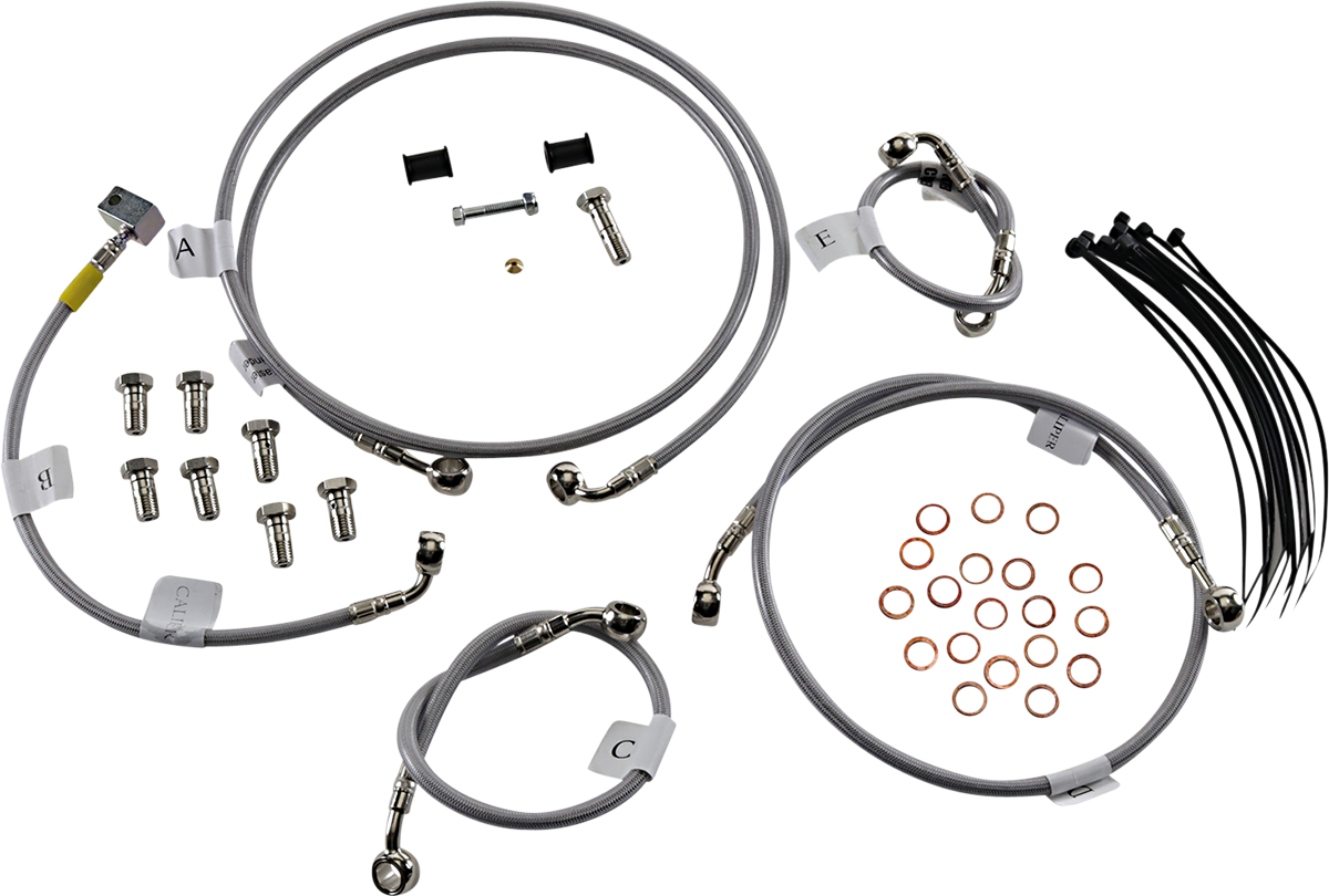 Galfer Stainlesss Steel Brake Line Kits 5 Lines Front Rear FK003D935-5