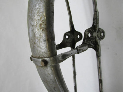 Vintage 4" wide Harley Triumph BSA Norton Chrome Patina Front Fender w/ Braces
