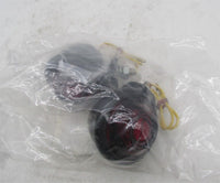 Harley Davidson V-Twin Black Turn Signal Bullet Set w/ Red Lenses 33-1138