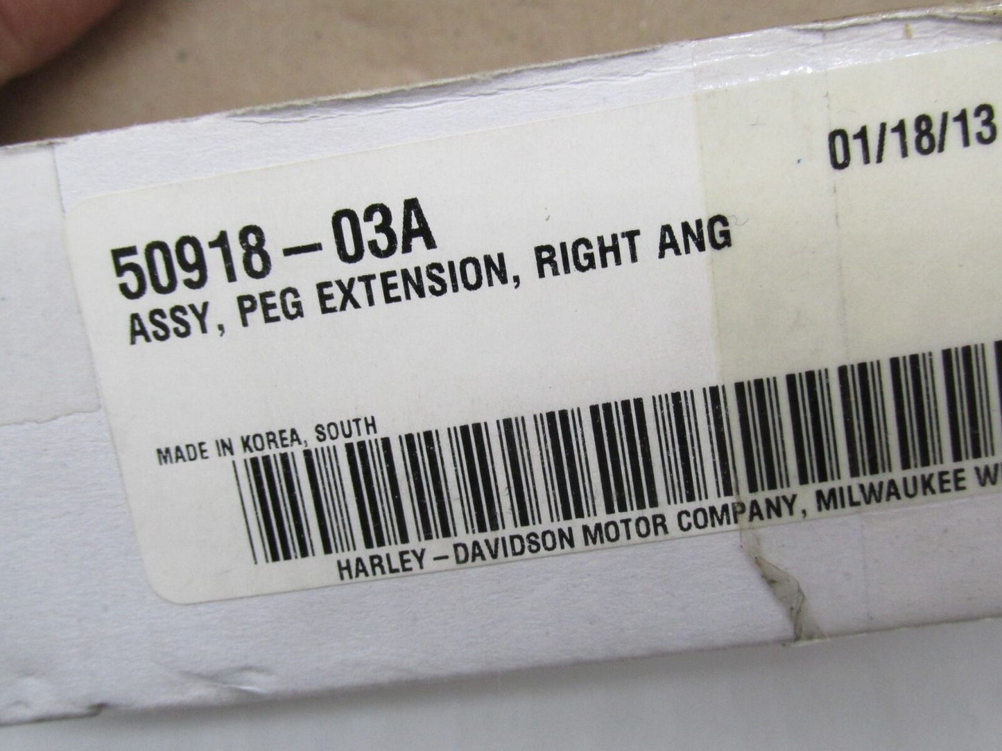 Harley Davidson Genuine NOS Chrome Right Extension Peg Assembly 50918-03A