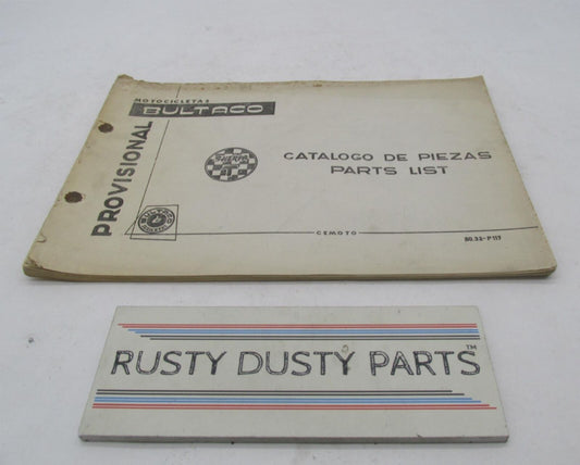 Bultaco 1971 Original Provisional Sherpa T Parts Catalog List 80.32-P117
