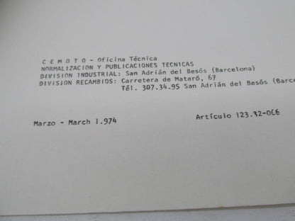 Bultaco Original Factory 1974 Astro Parts List Catalog Book 123.32-066