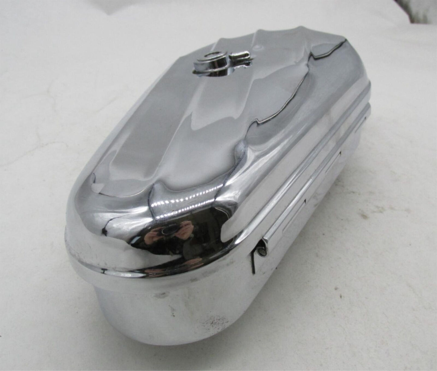 Harley Davidson Shovelhead Chrome Tool Box w/ Bracket NO Key Nice Condition