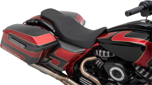Drag Specialties Predator 2-Up Seat Smooth, solar-reflective leather 0801-1269