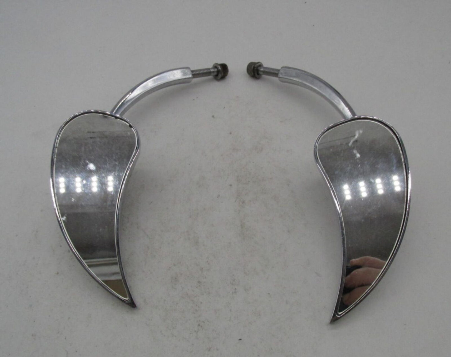 Pair of Universal Motorcycle Honda Harley Custom Chopper Flame Teardrop Mirrors