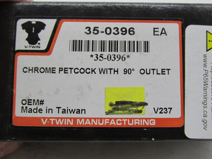 Harley Davidson V-Twin Chrome Petcock with 90 Degrees Outlet 35-0396