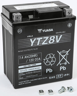 Yuasa High-Perf. Maint. Free Batteries for Street YTZ8V Battery YUAM728ZV