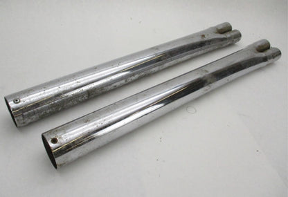 Set of 2 Vintage Motorcycle 2 into 1 Exhaust Mufflers 1.5" OD / 2.5" OD