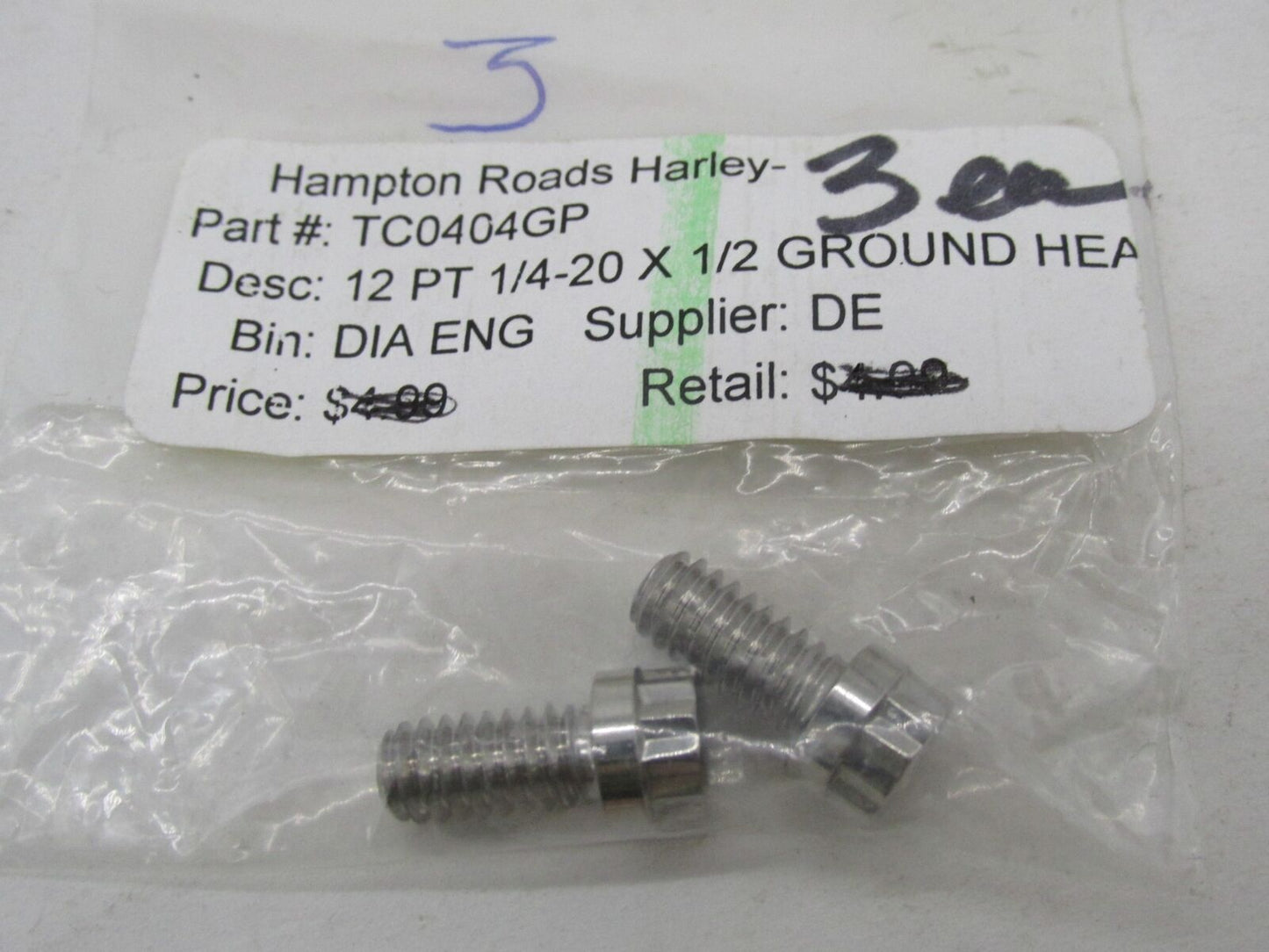Lot of 2 Harley Davidson Ground Head Screw TC0404GP