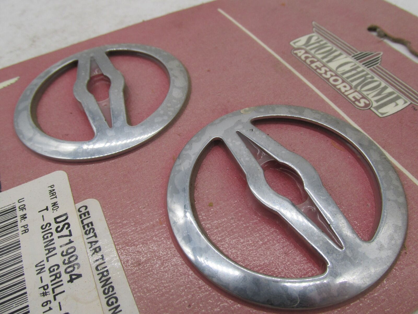 Pair of Show Chrome Honda Yamaha Turn Signal Celestar Grills DS719964 61-109