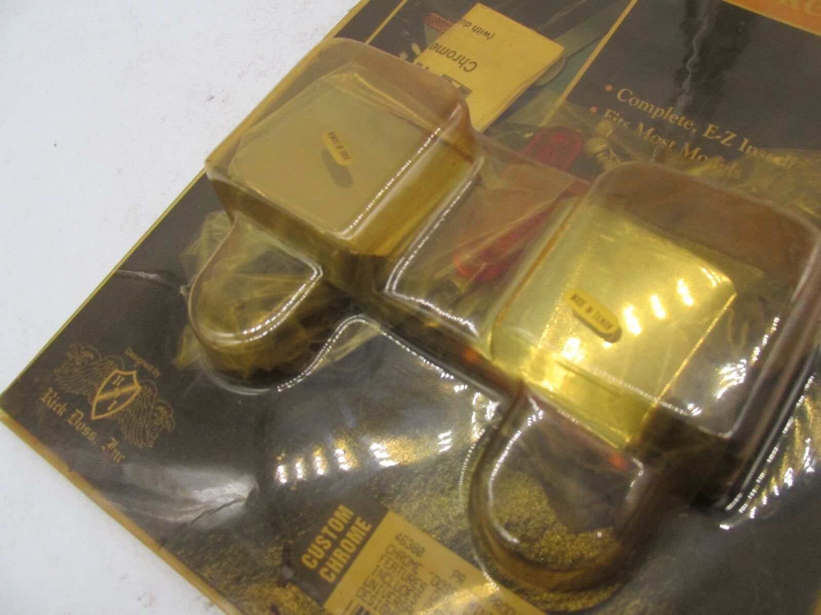 Custom Chrome Harley Rick Doss Mini Square Marker Dual Bulb Lights 46380