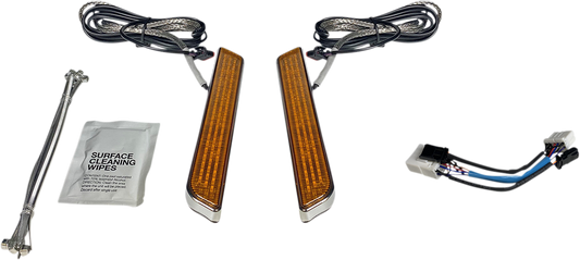 Custom Dynamics LED Front Fork Lightz Amber - Chrome CD-FORK-HD-AC