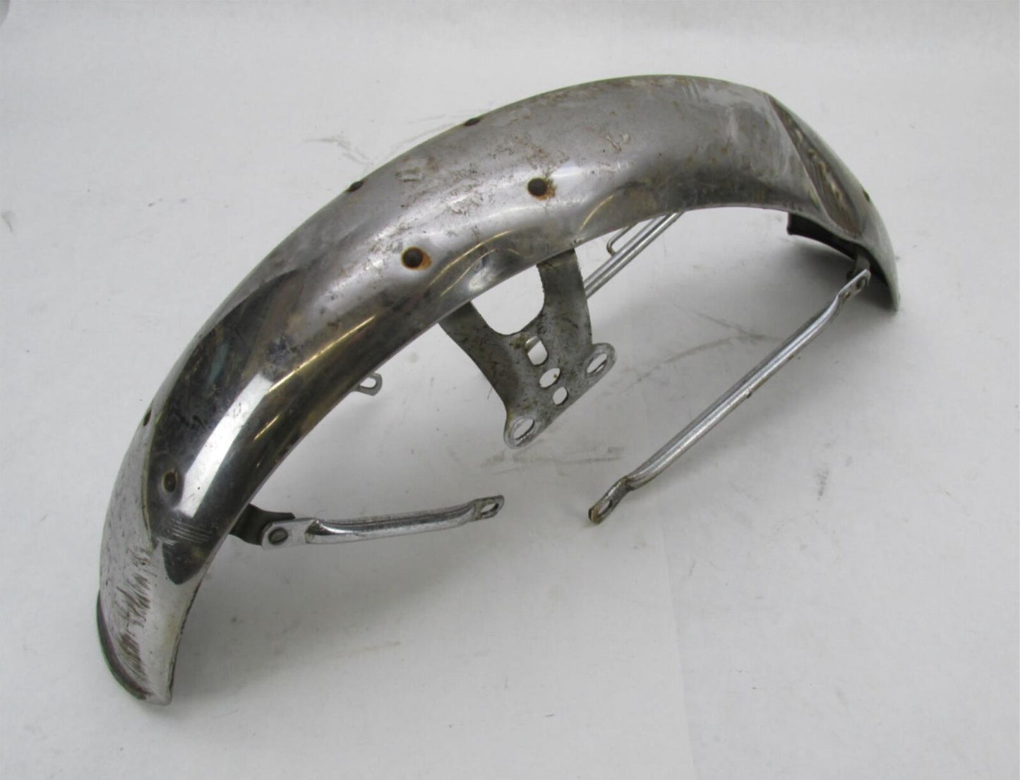 Vintage Patina Chrome 4.5" Wide Front Fender Triumph BSA Norton Ducati Guzzi
