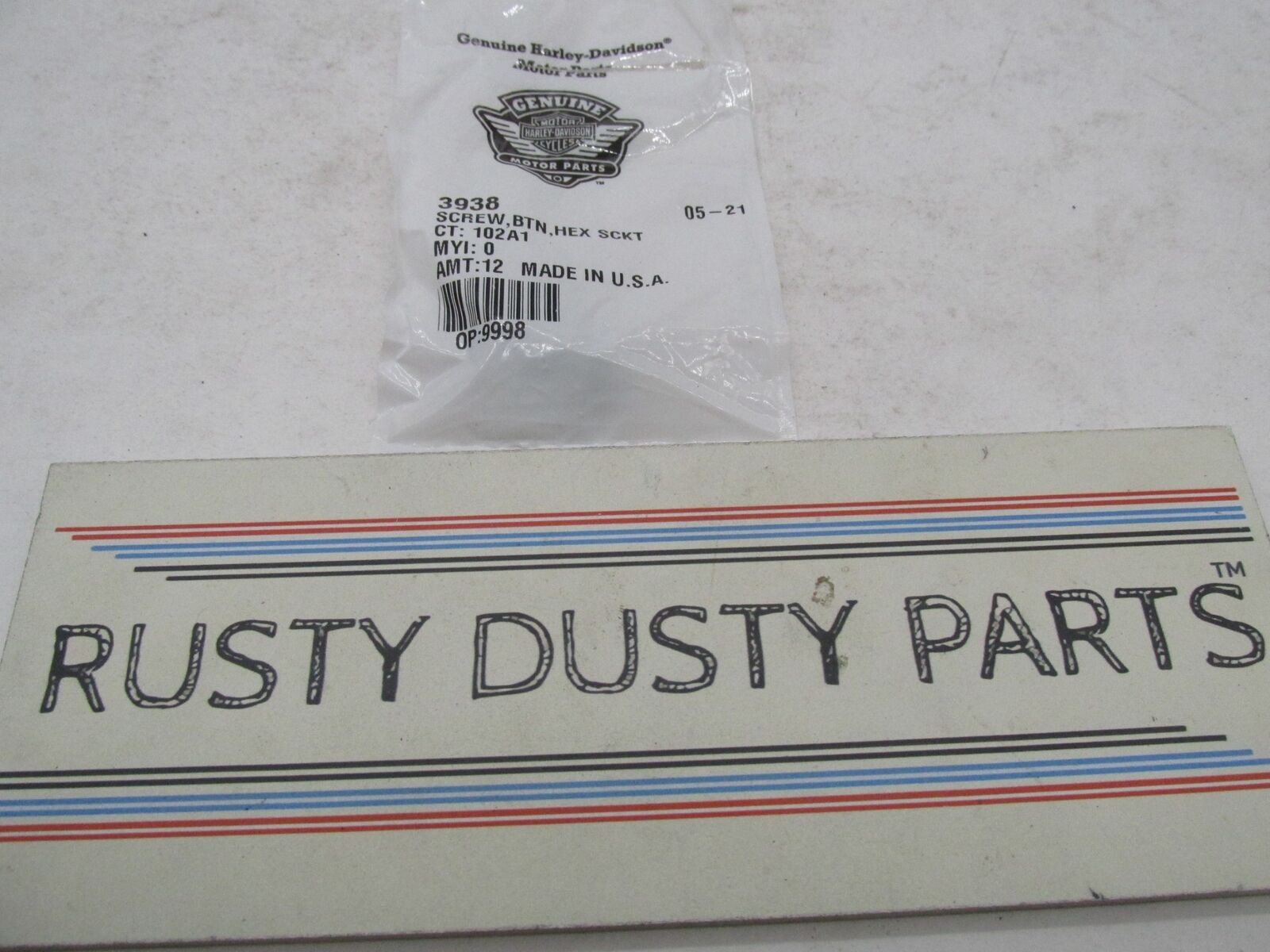 Lot of 3 Harley-Davidson Genuine NOS Star Head Socket Button Screws 3938