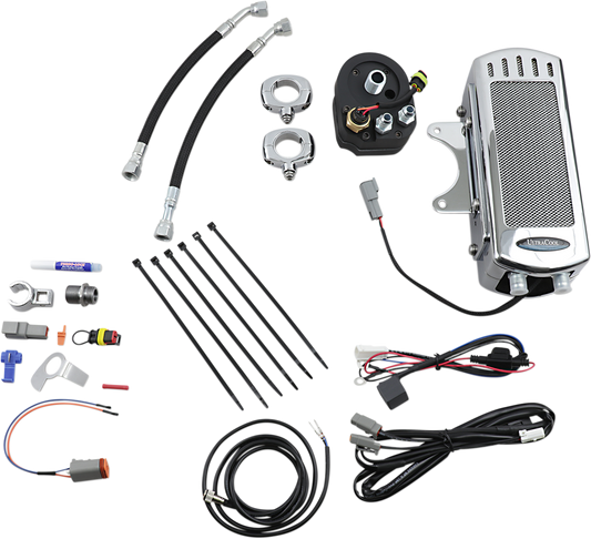 ULTRACOOL Oil Cooler Kits Chrome Frame Mount Side Mount Vertical SMT-1C
