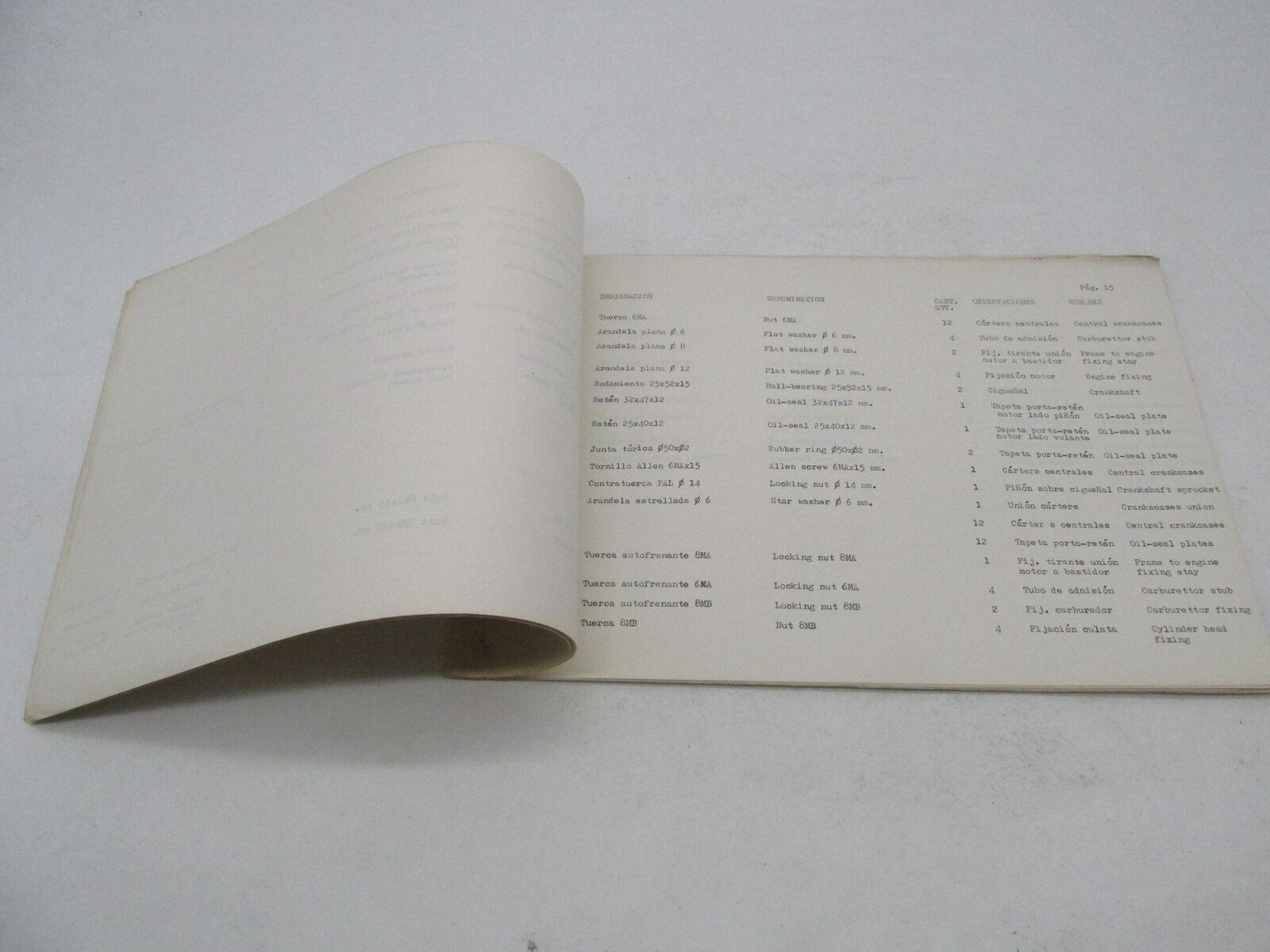 Bultaco Original Factory 1973 Provisional Astro Parts Catalog List 123.32-P066