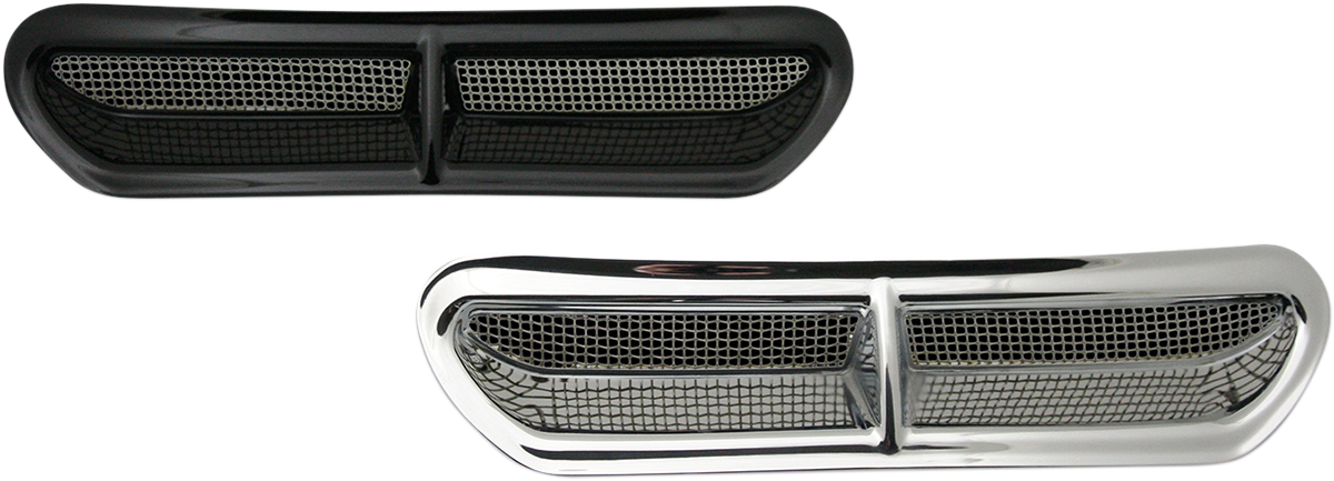 Custom Dynamics Fairing Vent Trim w/ Stainless Steel Mesh Black HD-VENT-INSER-B