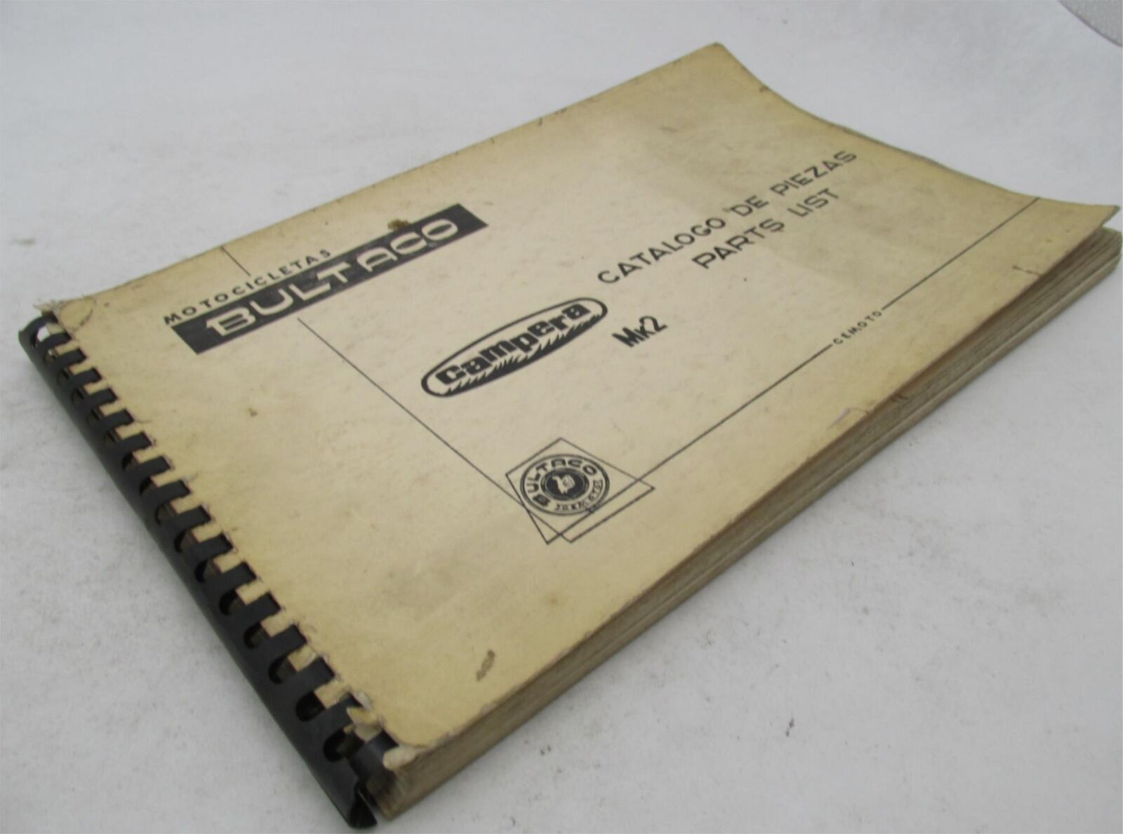 Bultaco Original Factory 1969 Campera Mk2 Motorcycle Catalog Parts List