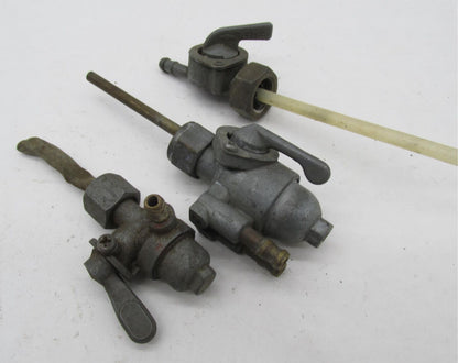 Mixed Lot of 3 Vintage British Triumph BSA BMW Motorcycle Fuel Petcocks Valves