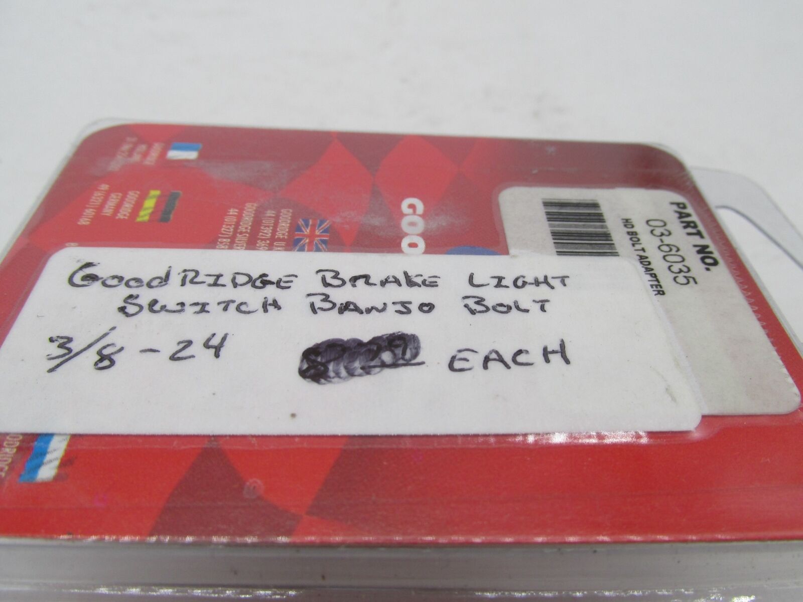 Lot of 3 Goodridge Brake Light Banjo Bolt Switches 3/8-24 03-6035