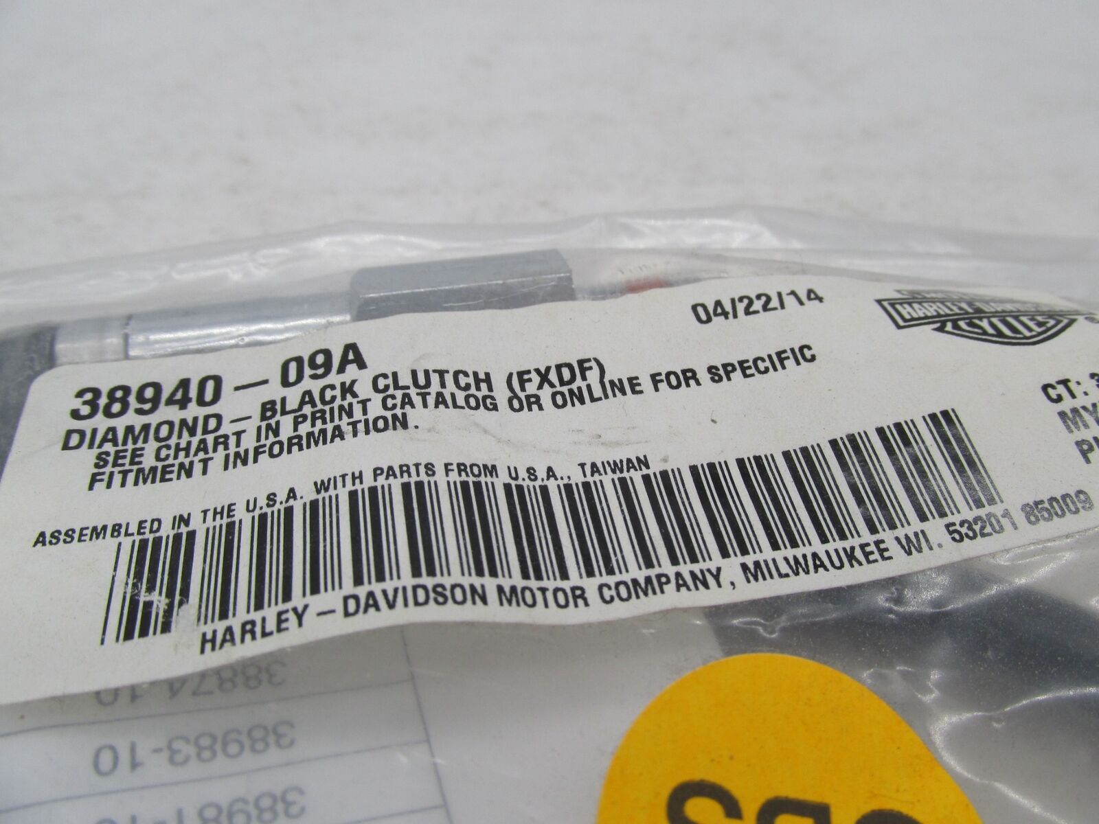 Harley-Davidson Genuine NOS Diamond FXDF Black Clutch Cable 38940-09A