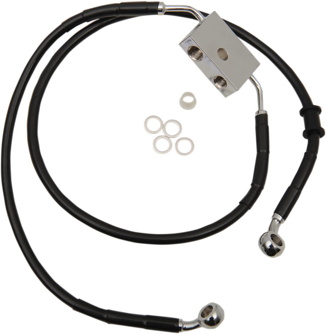 Drag Specialties Extended Stainless Steel Front Brake Line Kit 1741-5323