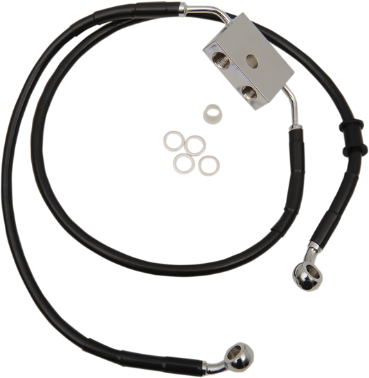 Drag Specialties Extended Stainless Steel Front Brake Line Kit 1741-5323