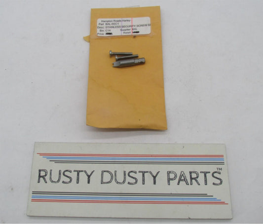 Harley Davidson Bright Ass Lights Stainless Security Screw Set BAL-SEC1