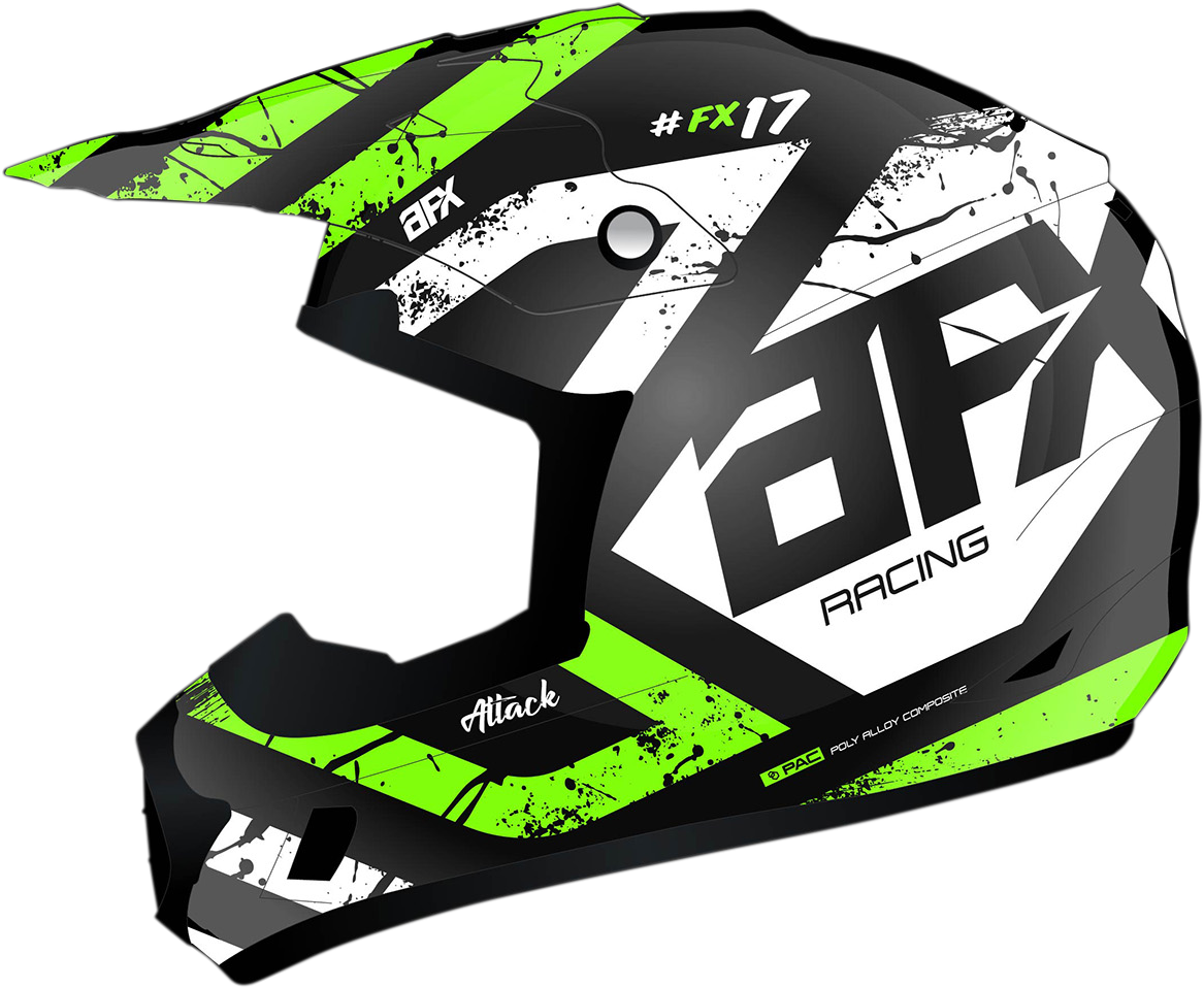 AFX FX-17 Attack Helmet Matte Black/Green Small 0110-7179