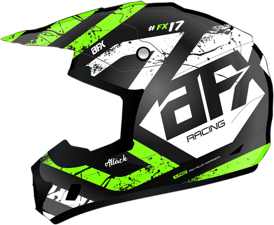 AFX FX-17 Attack Helmet Matte Black/Green Small 0110-7179