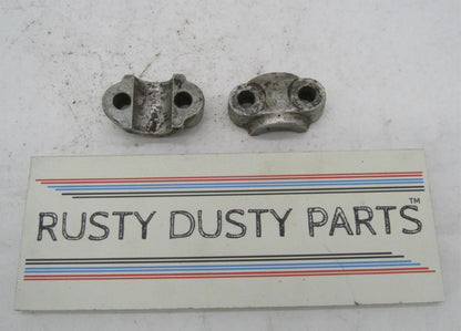 Pair of Vintage Triumph BSA Front Wheel Axle Fork Clamp Holders Caps