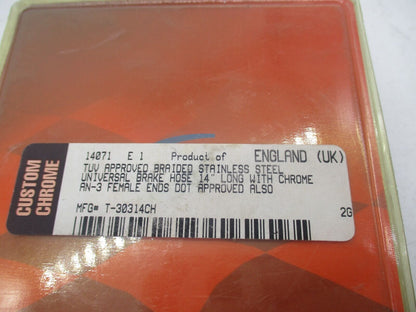 Goodridge Braided Stainless Universal Brake Line 14" Long T-30314CH