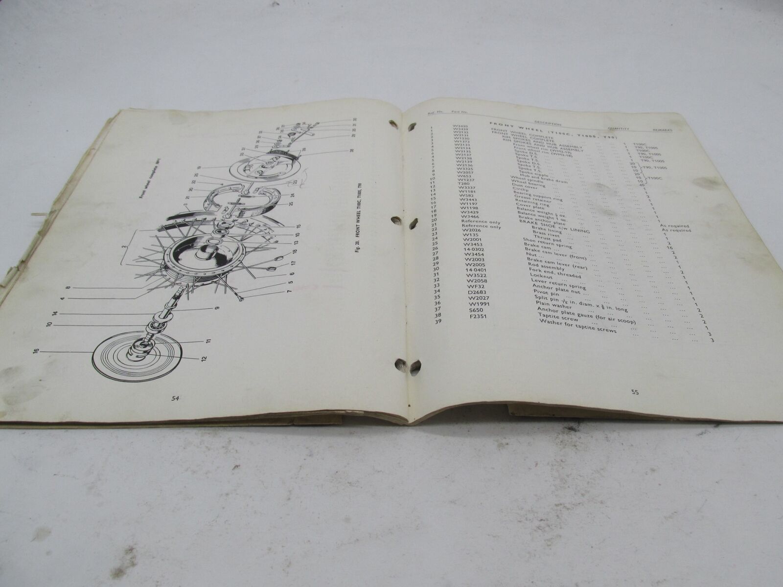 Triumph Tiger T90 Tiger T100S, T100R, T100C and T100T Replacement Parts Catalog