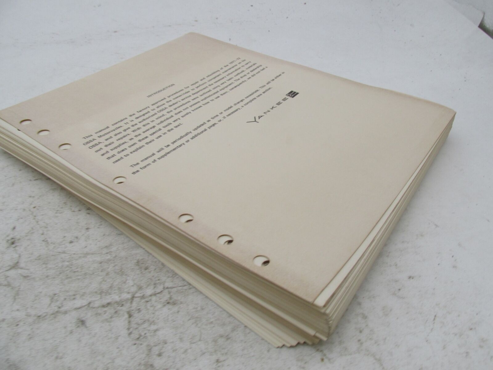 Vintage Yankee OSSA Official Factory NOS 1971-1972 Service Repair Manual